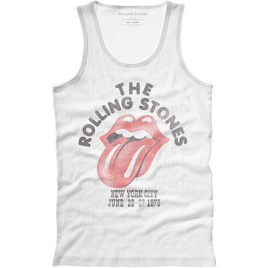 Cover for The Rolling Stones · The Rolling Stones Unisex Vest T-Shirt: NYC '75 (T-shirt) [size XS] [White - Unisex edition]