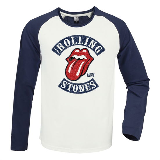 Rolling Stones 1978 Tour Vintage White / Navy Small Baseball Jersey - The Rolling Stones - Merchandise - AMPLIFIED - 5056770006310 - October 21, 2024