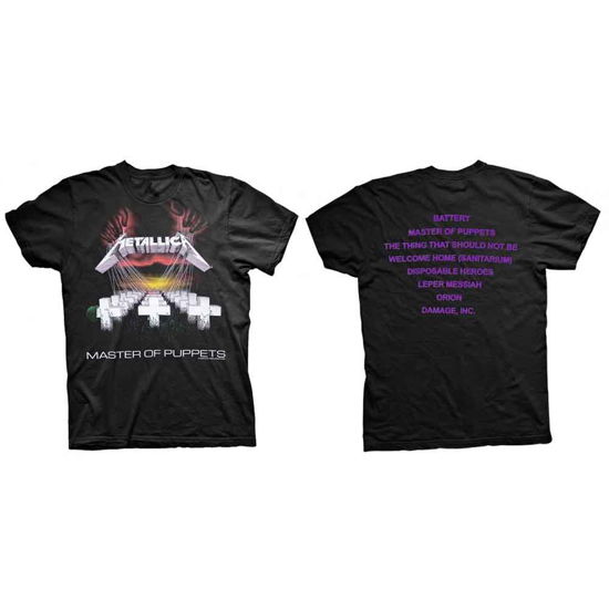 Cover for Metallica · Master of Puppets Tracks (T-shirt) [size L] [Black - Unisex edition] (2018)