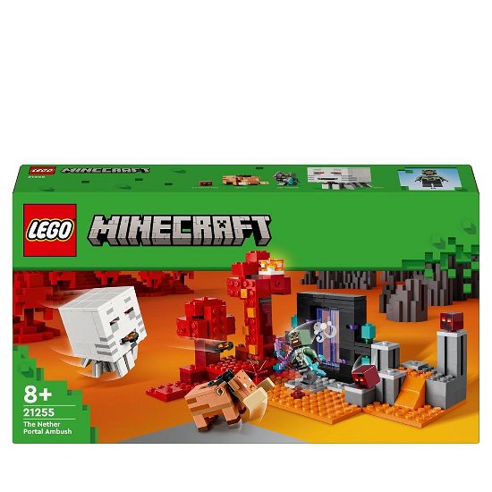 Cover for Lego · LEGO Minecraft 21255 Hinderlaag bij het Nether-Portaal (Legetøj)