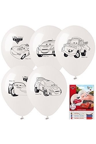 Disney: Cars - Kit Palloncini Fantasia E Colora - 5 Palloncini Con Pennarelli - Cars - Merchandise -  - 8025182187310 - 