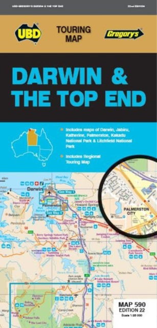 Cover for UBD Gregory's · Darwin &amp; the Top End Map 590 22nd ed - City Map (Map) [Twenty second edition] (2024)