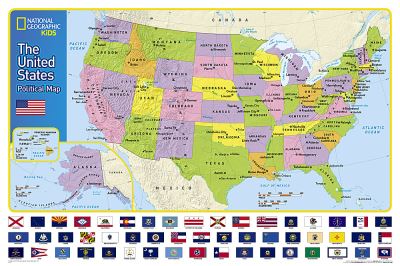 Cover for National Geographic Maps · United States For Kids Wall Map, The [laminated] (Map) (2023)