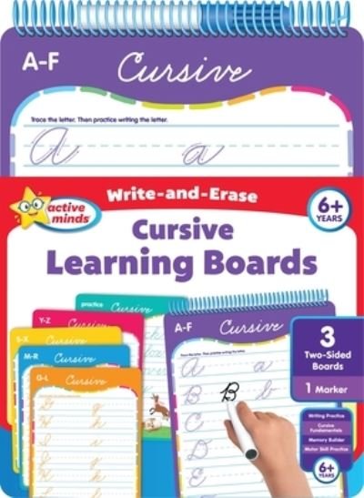 Cover for Sequoia Children's Publishing · Active Minds Cursive Write-And-Erase Learning Boards (Spiral Book) (2020)