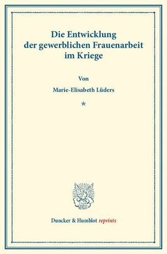 Cover for Lüders · Die Entwicklung der gewerblichen (Buch) (2013)