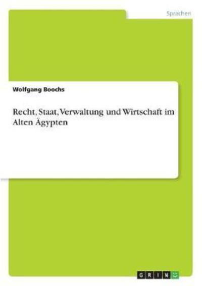 Cover for Boochs · Recht, Staat, Verwaltung und Wir (Buch)