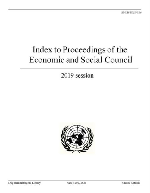 Cover for Dag Hammarskjeld Library · Index to proceedings of the Economic and Social Council: 2019 session - Bibliographical series (Paperback Book) (2021)