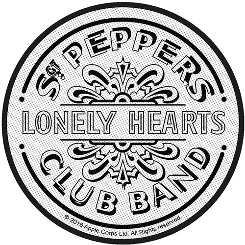 The Beatles Standard Woven Patch: Sgt Pepper Drum (Black & White) - The Beatles - Merchandise - ROCK OFF - 5055979962311 - 