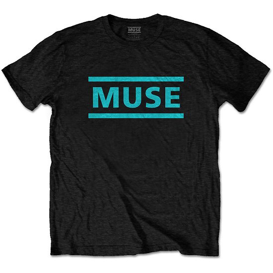 Muse Unisex T-Shirt: Light Blue Logo - Muse - Merchandise -  - 5056368651311 - 