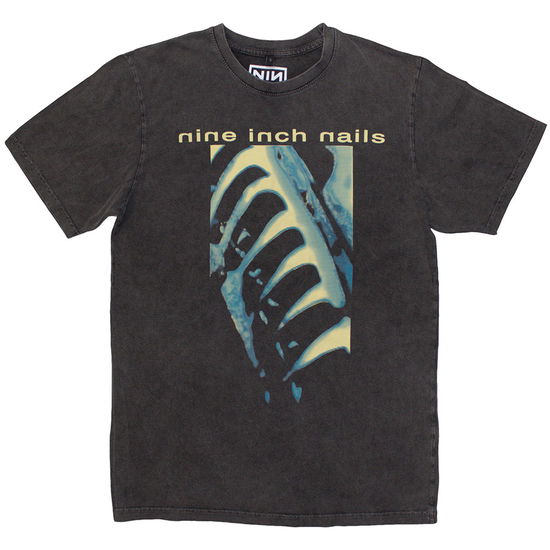 Cover for Nine Inch Nails · Nine Inch Nails Unisex Stone Wash T-Shirt: PHM &amp; Text Logo (T-shirt) [size L] (2024)