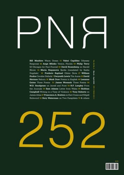 Pn Review 252 - Schmidt - Bücher - Carcanet Press, Limited - 9781784108311 - 1. Juli 2020