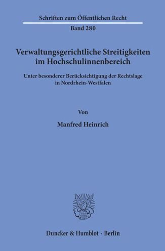 Cover for Heinrich · Verwaltungsgerichtliche Streit (Bok) (1975)