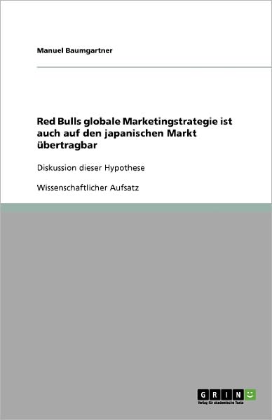 Cover for Baumgartner · Red Bulls globale Marketing (Book) [German edition] (2008)