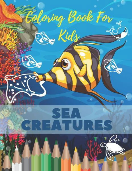 Cover for Havas Emata · Sea Creatures Coloring Book For Kids (Paperback Book) (2020)