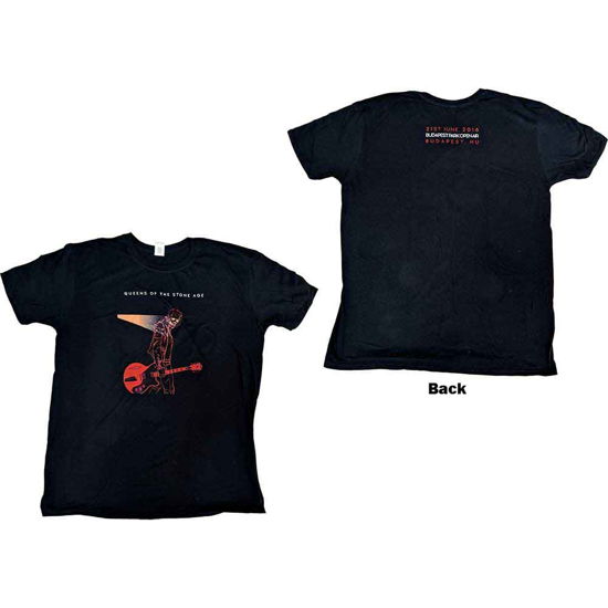 Cover for Queens Of The Stone Age · Queens Of The Stone Age Unisex T-Shirt: Budapest 2018 (Black) (Back Print &amp; Ex-Tour) (T-shirt) [size S] (2023)