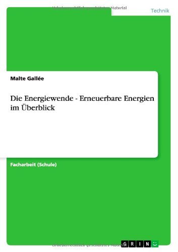Cover for Malte Gallée · Die Energiewende - Erneuerbare Energien Im Überblick (Paperback Book) [German edition] (2013)