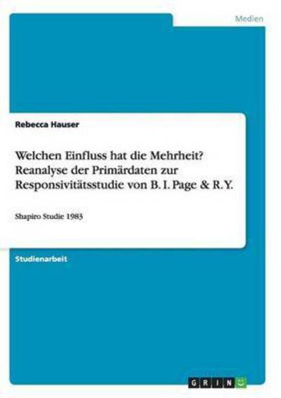 Cover for Hauser · Welchen Einfluss hat die Mehrhei (Book) (2015)