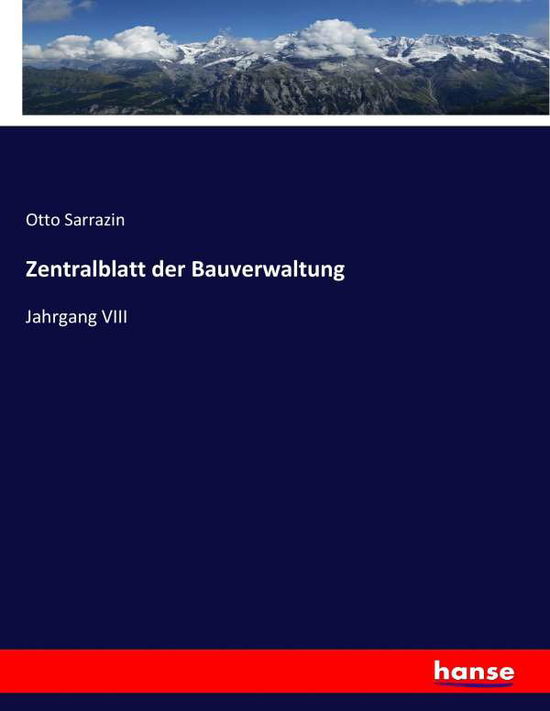 Cover for Sarrazin · Zentralblatt der Bauverwaltung (Book) (2017)