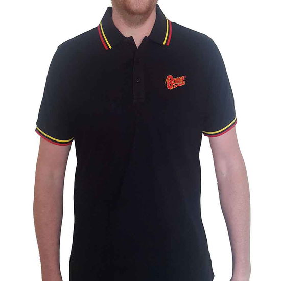 David Bowie Unisex Polo Shirt: Flash Logo - David Bowie - Merchandise -  - 9950670420312 - 