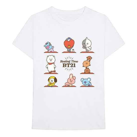 Cover for Bt21 · BT21 Unisex T-Shirt: Resting Time (T-shirt) [size XXL] [White - Unisex edition]