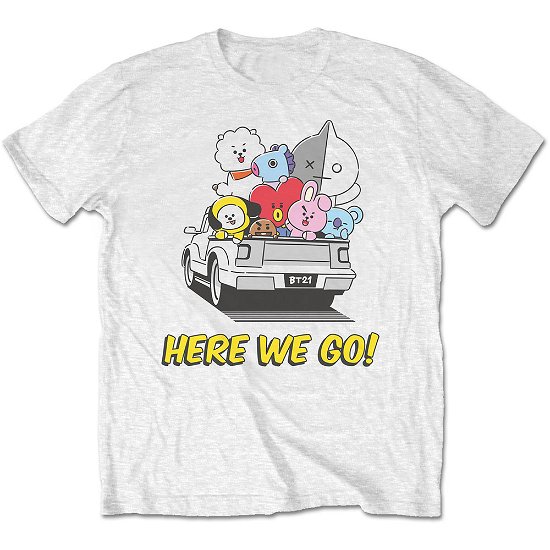 BT21 Unisex T-Shirt: Here We Go - Bt21 - Merchandise -  - 5056561032313 - 