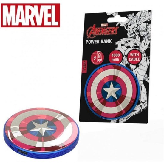 Power Bank Stripe 4000mAh Captain America - Marvel - Koopwaar - TRIBE - 8055186273313 - 31 maart 2020