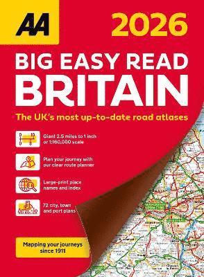 Cover for AA Big Easy Read Atlas Britain 2026 (Spiral Book) [21 New edition] (2025)