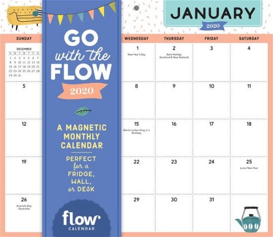 Cover for Workman Publishing · 2020 Go with the Flow Magnetic Monthly Calendar (Calendar) (2019)