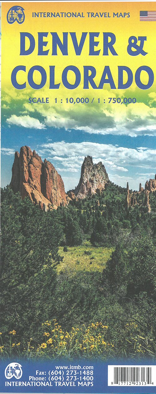 Cover for ITM Publications · Denver &amp; Colorado Travel Reference Map (Print) (2018)