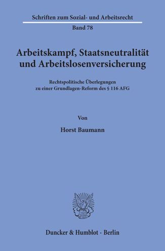 Cover for Baumann · Arbeitskampf, Staatsneutralität (Buch) (1986)