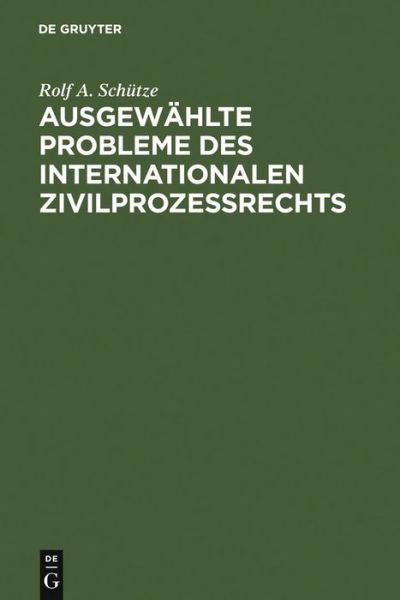 Cover for Schütze · Ausgewählte Probleme des intern (Book) [German edition] (2006)