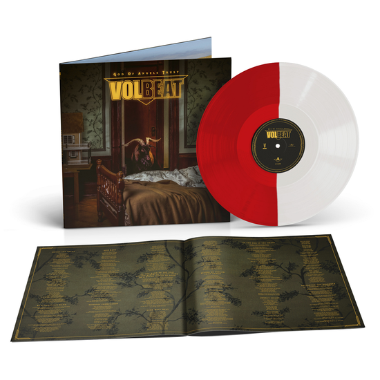 Cover for Volbeat · God Of Angels Trust (LP) [Limited Danish Exclusive Red &amp; White Vinyl edition] (2025)