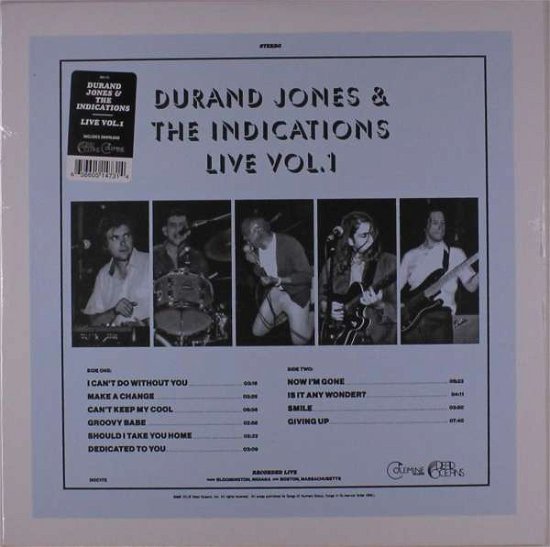 Cover for Durand Jones &amp; the Indications · Durand Jones &amp; the Indications Live Vol. 1 (LP) (2019)