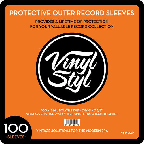 Cover for Vinyl Styl · 7 9/ 16&quot; X 7 5/ 8&quot; 3 Mil Protective Outer Record Sleeve 100CT (Vinyltillbehör)