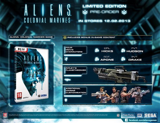 Aliens: Colonial Marines LIMITED EDITION - Sega Games - Game - Sega - 5055277018314 - February 12, 2013