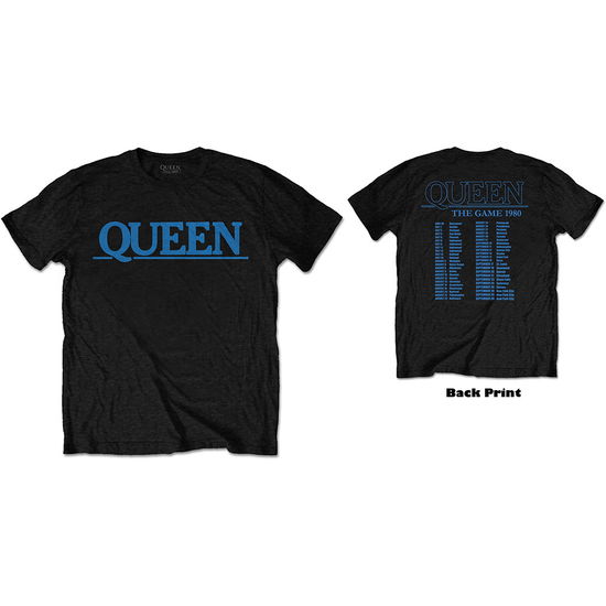 Cover for Queen · Queen Unisex T-Shirt: The Game Tour (Black) (Back Print) (T-shirt) [size S] [Black - Unisex edition] (2021)