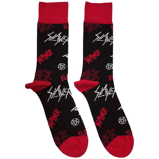 Cover for Slayer · Slayer Unisex Ankle Socks: Logos Pattern (Black) (UK Size 7 - 11) (Klær) [size M] (2024)