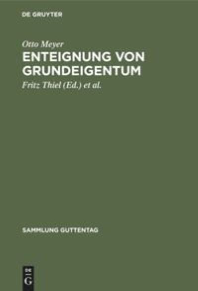 Cover for Otto Meyer · Enteignung von Grundeigentum (Hardcover Book) (1959)