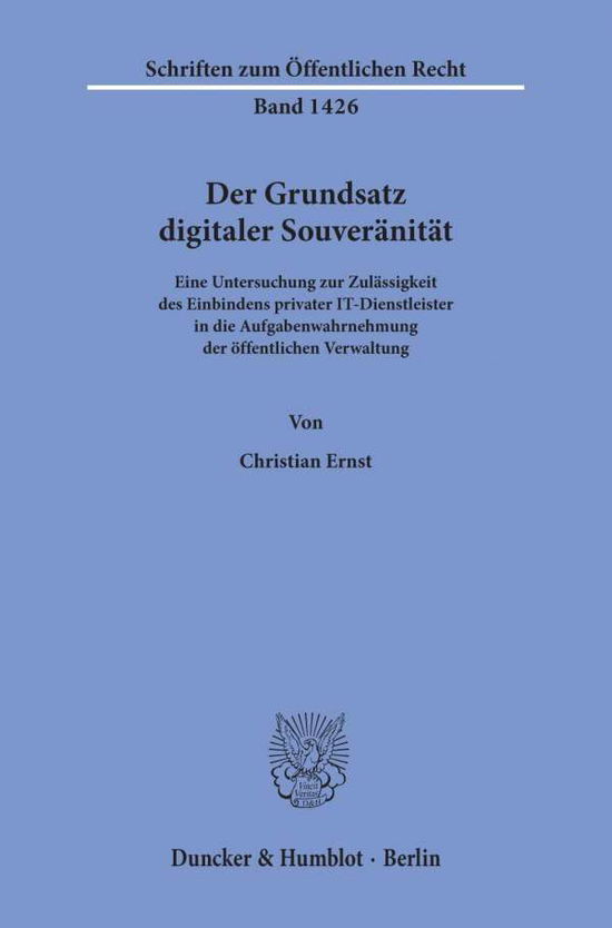 Cover for Ernst · Der Grundsatz digitaler Souveräni (Book) (2020)