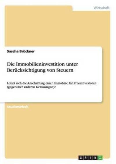 Cover for Brückner · Die Immobilieninvestition unte (Book)