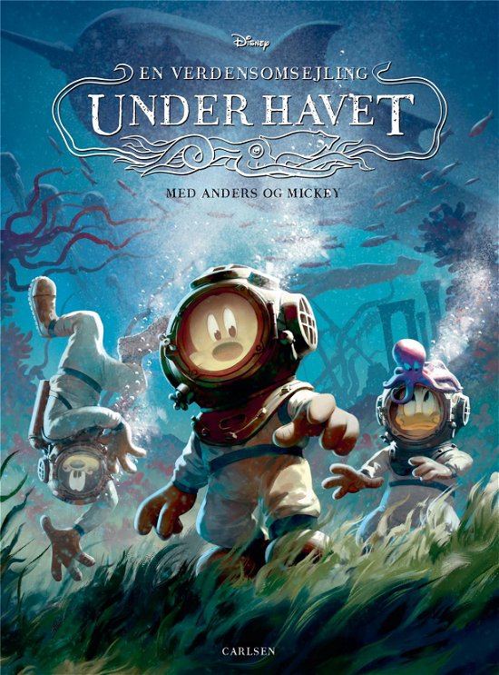 Cover for Disney · En verdensomsejling under havet - med Anders og Mickey (Bound Book) [1st edition] (2023)