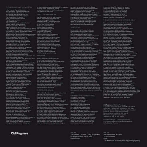 Cover for Matthew Friedberger · Old Regimes (LP) [Standard edition] (2011)