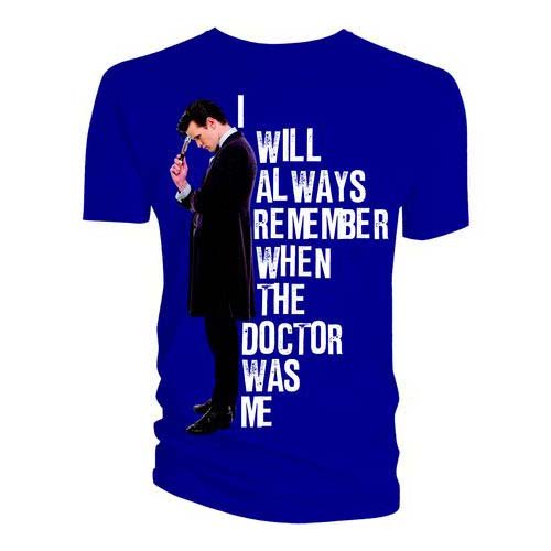 Cover for Doctor Who · Doctor Who Unisex Tee: I Will Always Remember When The Doctor Was Me (Klær) [size XL] [Blue - Unisex edition]