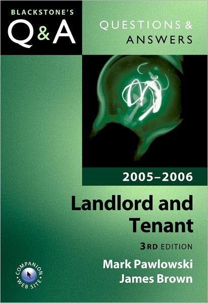 Cover for James Brown · Questions &amp; Answers: Landlord and Tenant 2005-2006 (Blackstone's Law Questions and Answers) (Taschenbuch) (2005)