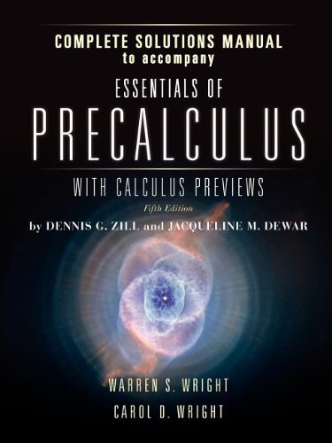 Cover for Carol D Wright · Essen of Prec W/calc Prev 5e Inst Complete Sol Man (Paperback Book) (2011)