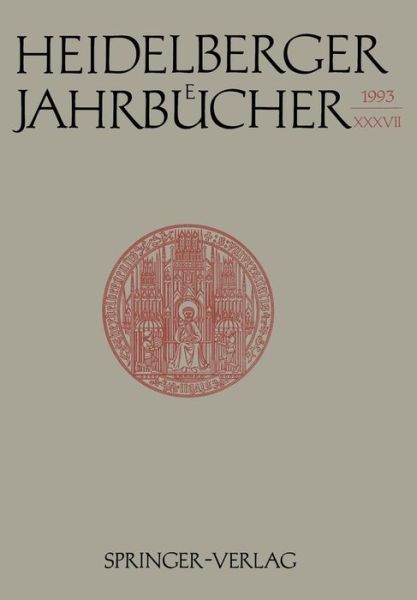 Cover for Universitats-Gesellschaft Heidelberg · Heidelberger Jahrbucher (Paperback Book) [German edition] (1993)