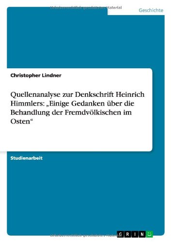 Cover for Christopher Lindner · Quellenanalyse zur Denkschrift Heinrich (Book) [German edition] (2011)