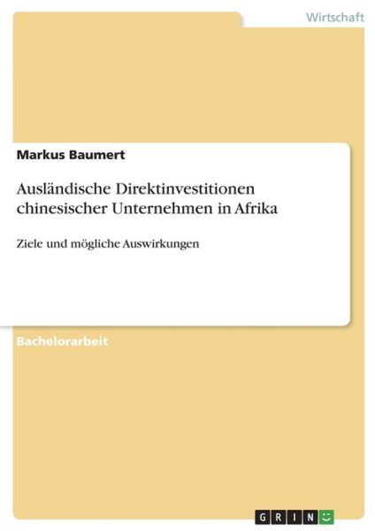 Cover for Baumert · Ausländische Direktinvestitione (Book)