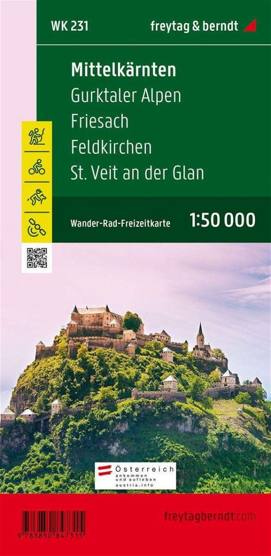 Cover for Freytag-Berndt · Mittelkartnen - Gurktaler Alpen - Friesach - Feldkirchen - St. Veit an Der Glan Hiking + Leisure Map 1:50 000 (Kort) (2020)