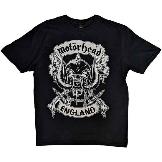 Motorhead Unisex T-Shirt: Crossed Swords England Crest - Motörhead - Marchandise - Global - Apparel - 5055979996316 - 16 janvier 2020